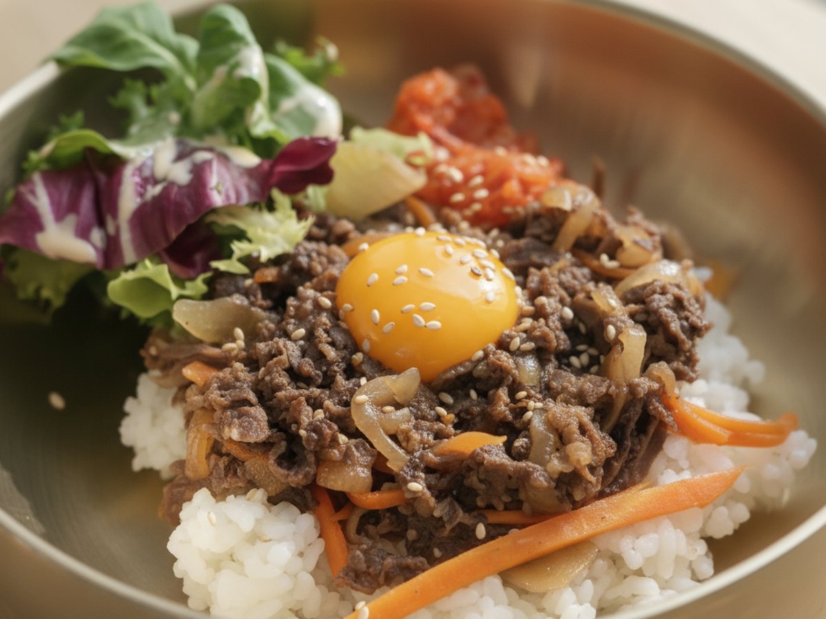 Bulgogi deopbap avec bœuf mariné et riz